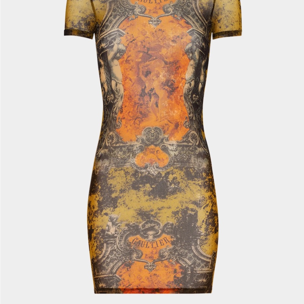 Jean Paul Gaultier Orange and Black Mini Dress